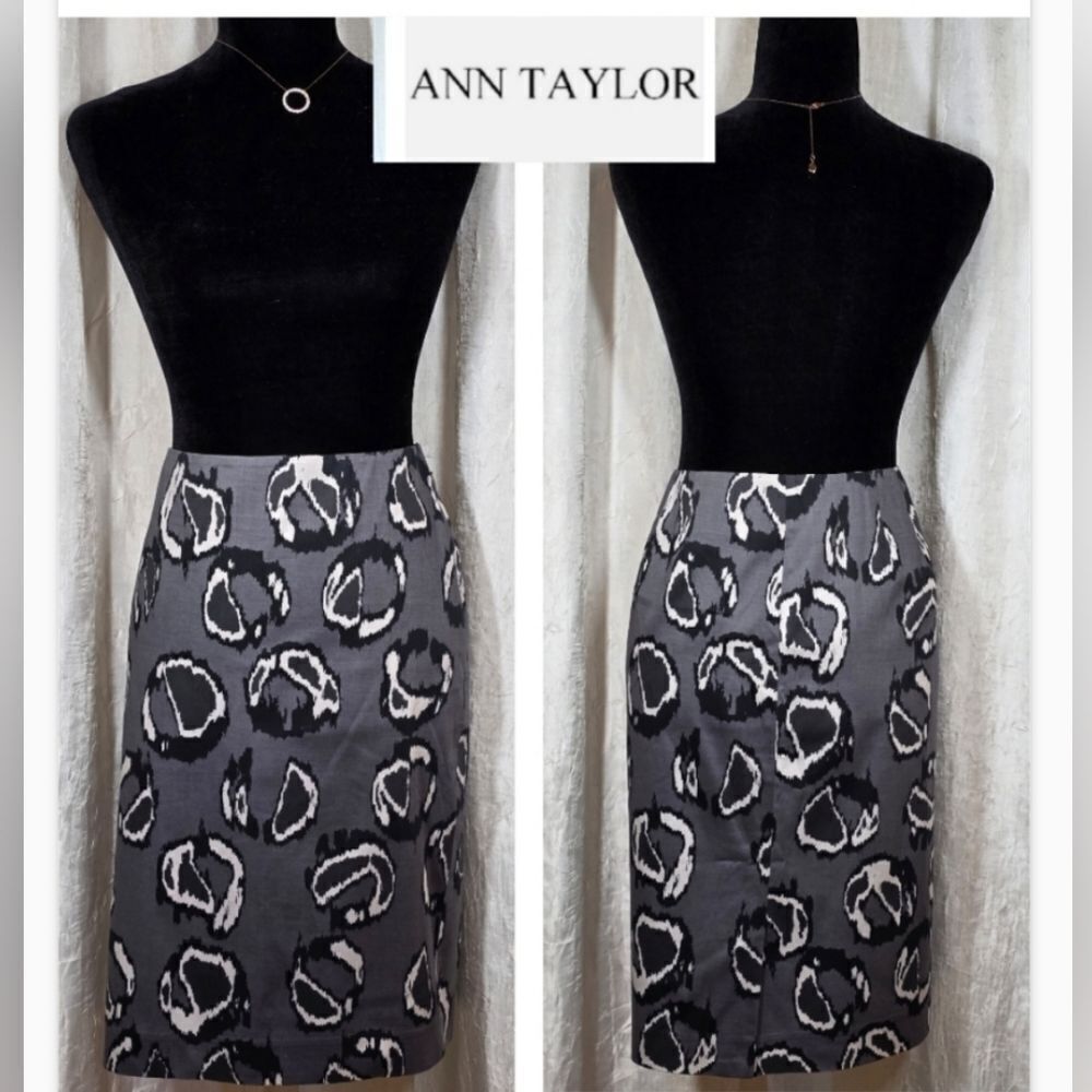 Ann Taylor Printed Cotton Pencil Skirt